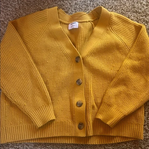 Old Navy Mustard Yellow Cardigan Sweater - Picture 1 of 4